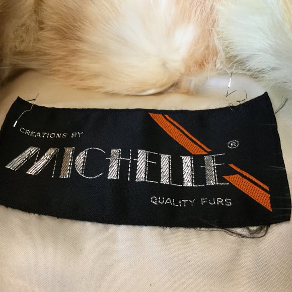 Vintage Michelle brown cream rabbit fur jacket - Picture 6 of 6